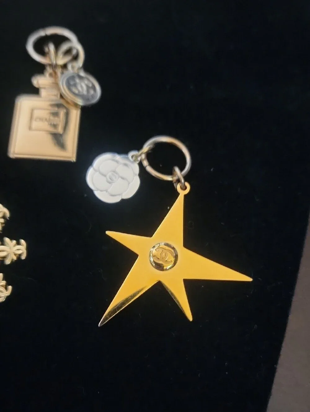 Chanel Christmas Charms Set Of 5 W/ Free Gold Tone Charm Necklace 1 Of A Kind!
